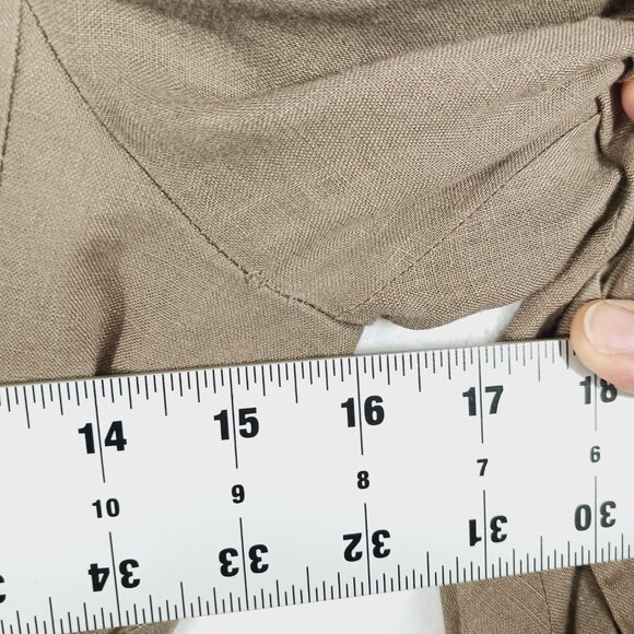 Zara Woman Tan/Brown Linen Jacket Pleated Back, Tie Waist Sz MED Earthy Neutral - Picture 12 of 16